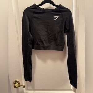 Gymshark Seamless Black Long Sleeve Crop Top